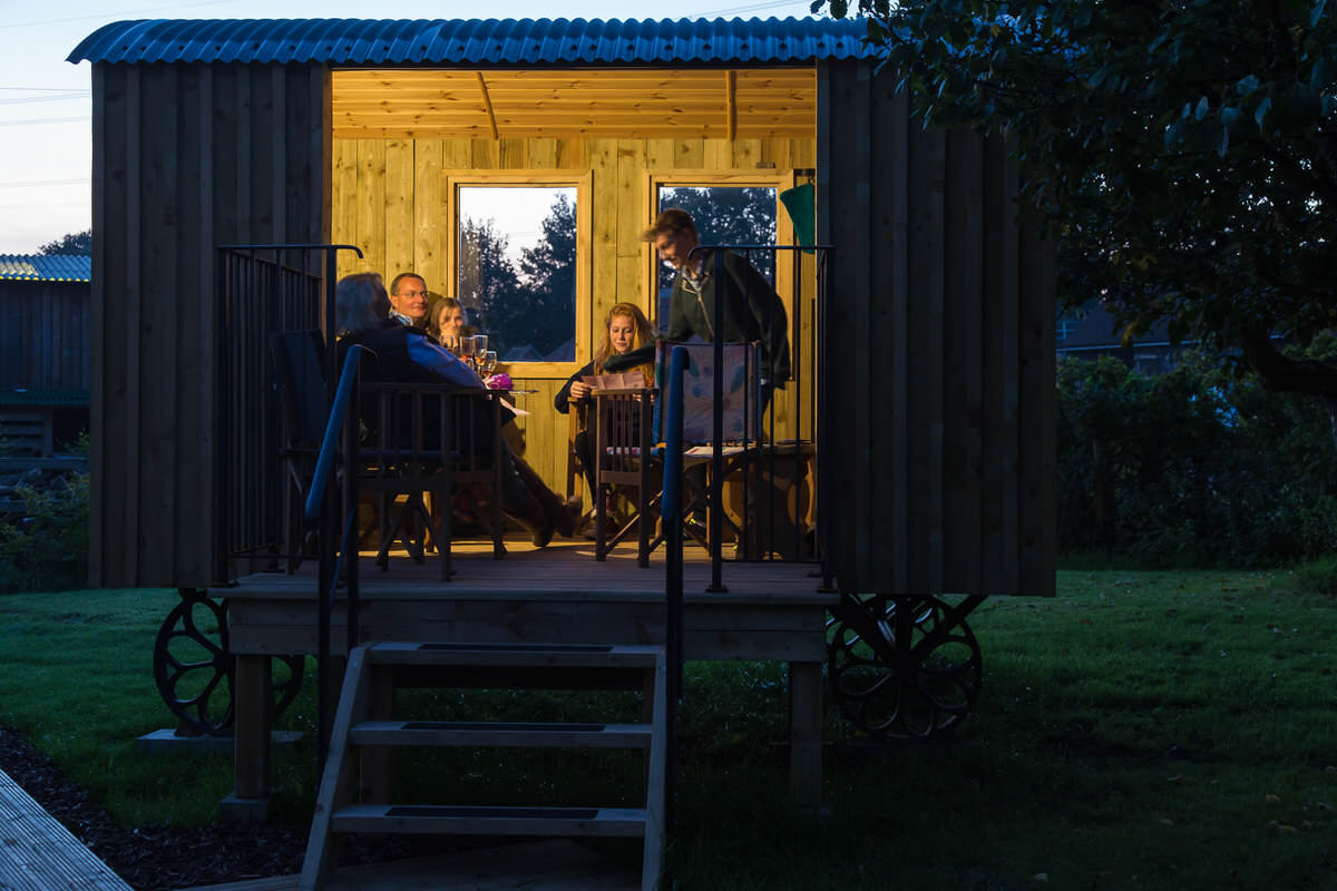 Fireside stories at dusk